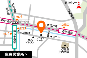 麻布営業所アクセスマップ