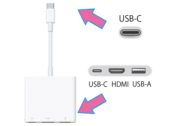 USB-C→Digital AV Multiport変換アダプタ